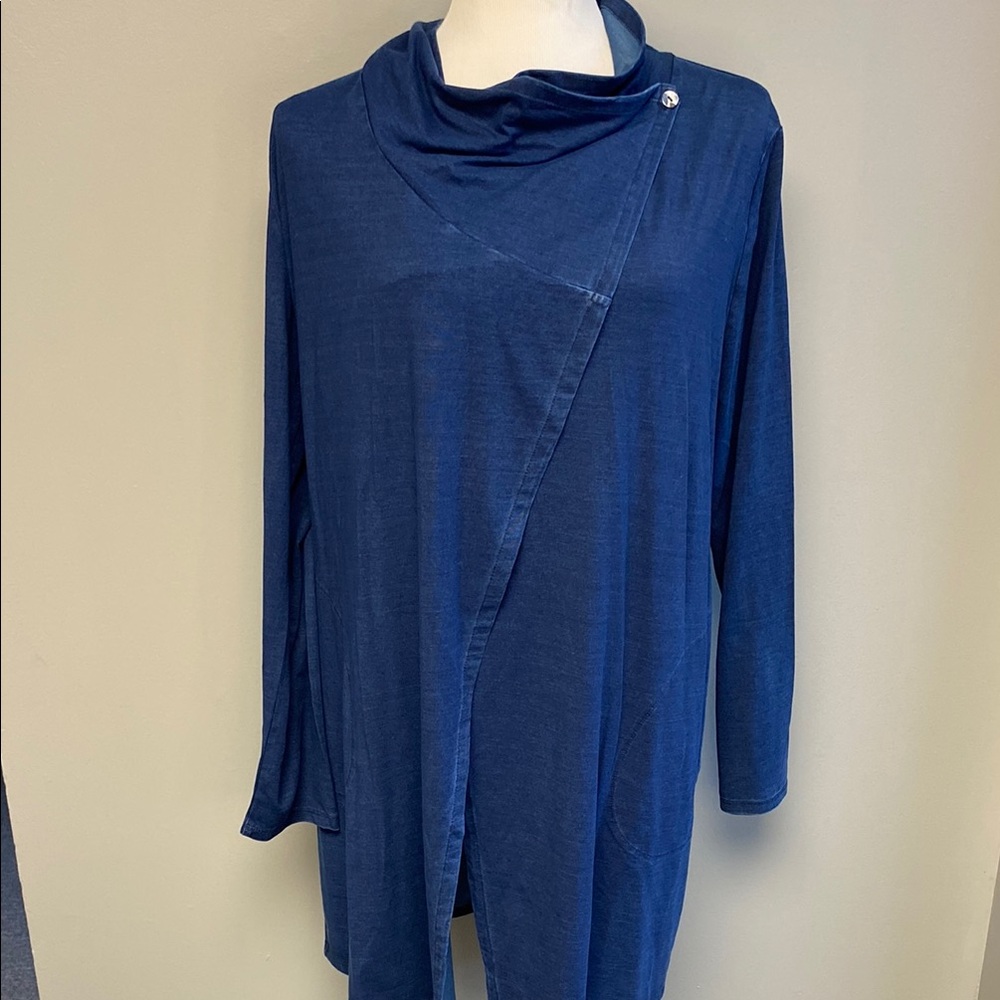 NWT Pure Jill by J. Jill Indigo Draped Asymmetrical Cardigan – Size M